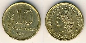 10 Centavo Argentina (1861 - ) Ottone 