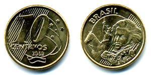 10 Centavo Brasile Ottone/Acciaio 