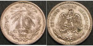 10 Centavo México (1867 - ) Plata 