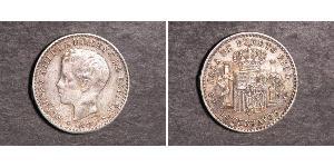 10 Centavo Puerto Rico Plata Alfonso XIII of Spain (1886 - 1941)