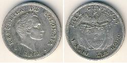 10 Centavo Republica de Colombia (1886 - ) Plata 