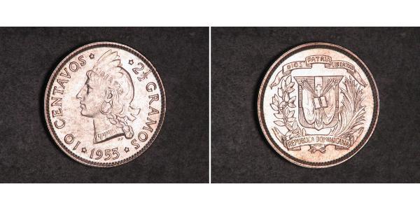 10 Centavo República Dominicana Plata 