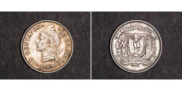 10 Centavo República Dominicana Plata 