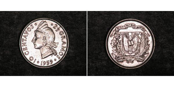 10 Centavo República Dominicana Plata 