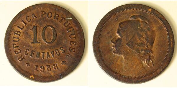 10 Centavo Prima repubblica portoghese (1910 - 1926) Rame/Nichel 