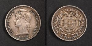 10 Centavo Erste Portugiesische Republik (1910 - 1926) Silber 