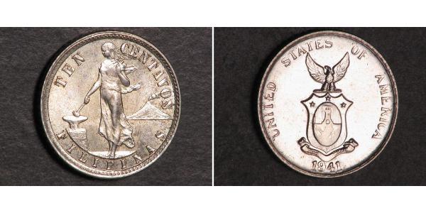 10 Centavo Philippinen Silber 