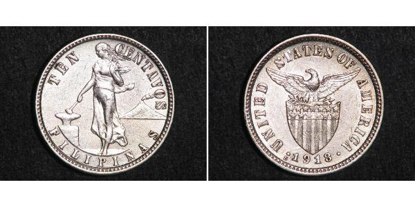 10 Centavo Philippinen Silber 