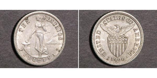 10 Centavo Philippinen Silber 