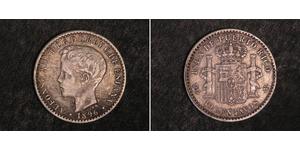 10 Centavo Puerto Rico Silber Alfonso XIII of Spain (1886 - 1941)