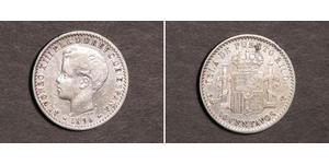 10 Centavo Puerto Rico Silber Alfonso XIII of Spain (1886 - 1941)