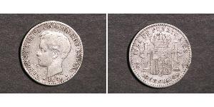 10 Centavo Puerto Rico Silber Alfonso XIII of Spain (1886 - 1941)