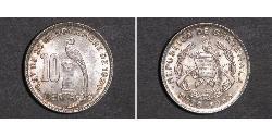 10 Centavo República de Guatemala (1838 - ) Silber 