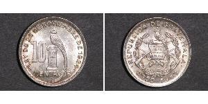 10 Centavo República de Guatemala (1838 - ) Silber 