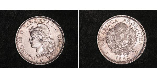 10 Centavo Argentine Republic (1861 - ) Silver 