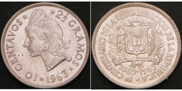 10 Centavo Dominican Republic Silver 