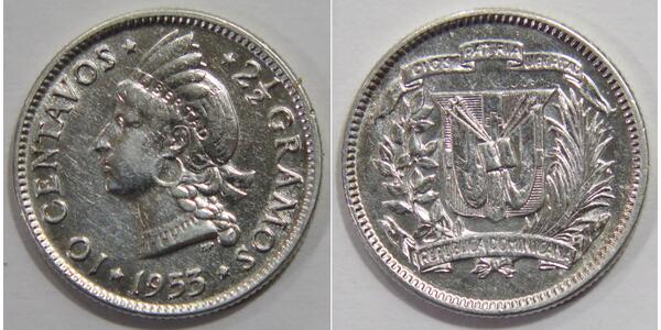 10 Centavo Dominican Republic Silver 