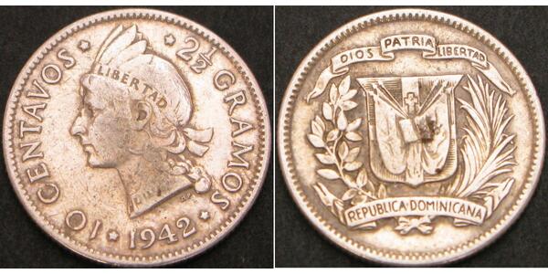 10 Centavo Dominican Republic Silver 