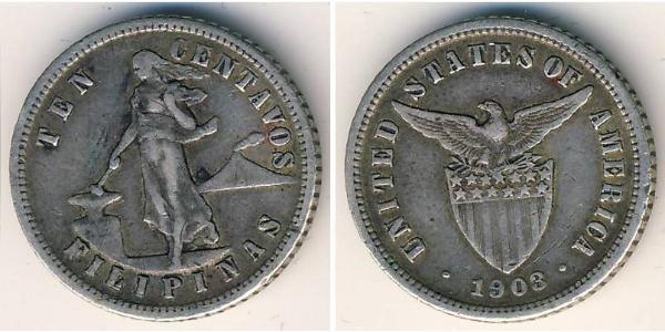 10 Centavo Philippines Silver 
