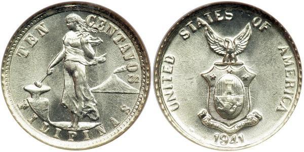 10 Centavo Philippines Silver 