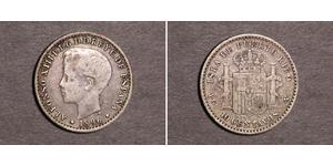 10 Centavo Puerto Rico Silver Alfonso XIII of Spain (1886 - 1941)