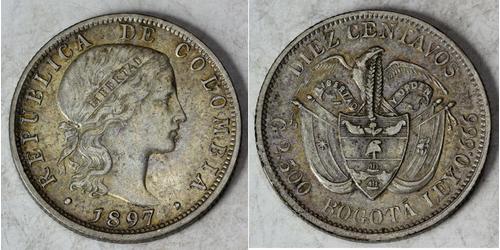 10 Centavo Republic of Colombia (1886 - ) Silver 