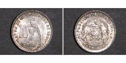 10 Centavo Republic of Guatemala (1838 - ) Silver 