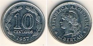 10 Centavo Argentine Republic (1861 - ) Steel/Nickel 