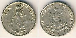 10 Centavo Philippinen Tin/Kupfer/Zink 