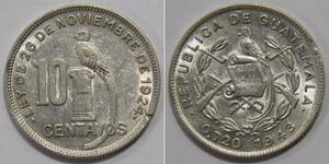 10 Centavo 危地马拉 銀 