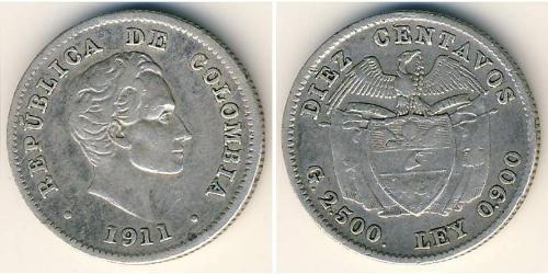 10 Centavo 哥伦比亚 銀 