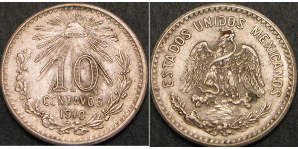 10 Centavo 墨西哥 銀 