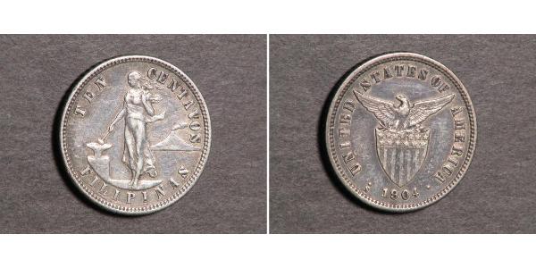10 Centavo 菲律宾 銀 