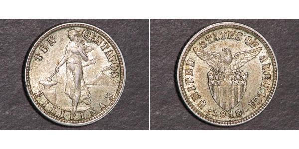 10 Centavo 菲律宾 銀 