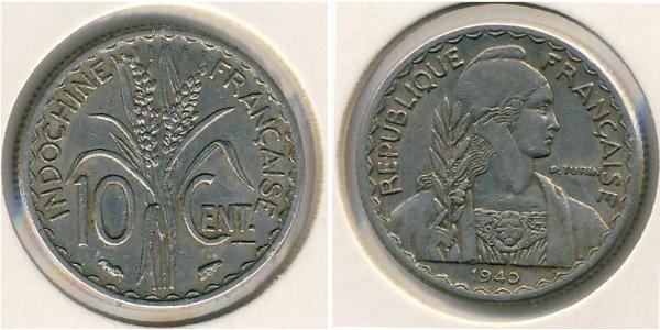 10 Centavo French Indochina (1887-1954) 镍 