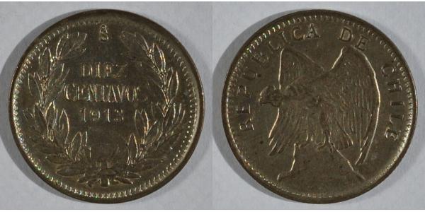 10 Centavo 智利 銅/镍 