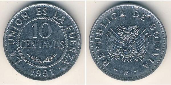 10 Centavo 玻利維亞 銅/镍 