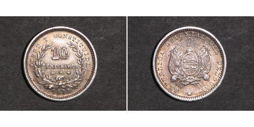 10 Centesimo Uruguay Argent 