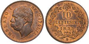 10 Centesimo Kingdom of Italy (1861-1946) Copper Umberto I (1844-1900)