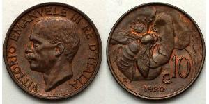 10 Centesimo Kingdom of Italy (1861-1946) Copper Victor Emmanuel III of Italy (1869 - 1947)