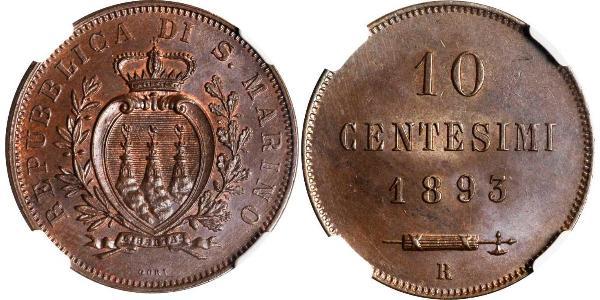 10 Centesimo San Marino Copper 