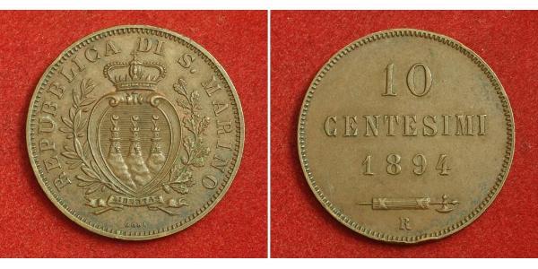 10 Centesimo San Marino Copper 