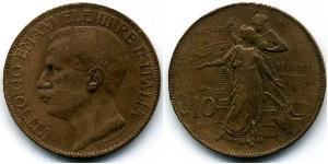 10 Centesimo Kingdom of Italy (1861-1946) Cuivre Victor-Emmanuel III d