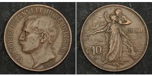 10 Centesimo Kingdom of Italy (1861-1946) Cuivre Victor-Emmanuel III d