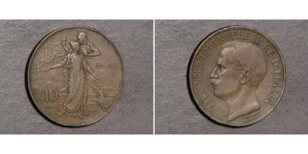 10 Centesimo Kingdom of Italy (1861-1946) Cuivre Victor-Emmanuel III d