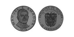 10 Centesimo Panama Cuivre/Nickel Manuel Amador Guerrero(1833 – 1909)