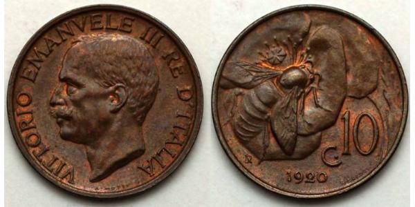 10 Centesimo Kingdom of Italy (1861-1946) Kupfer Viktor Emanuel III. (Italien) (1869 - 1947)
