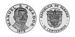 10 Centesimo Panamá Níquel/Cobre Manuel Amador Guerrero(1833 – 1909)