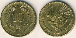 10 Centesimo Cile Ottone 
