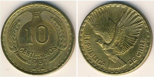 10 Centesimo Cile Ottone 